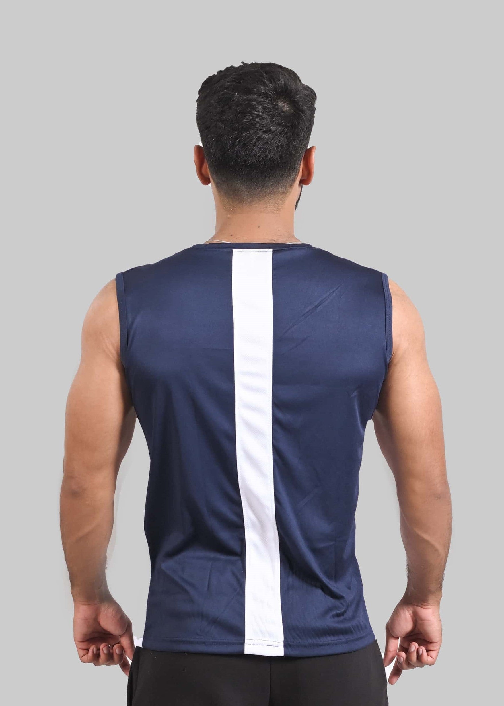 Performance Tanktop (NAVY BLUE & WHITE) - Stag Clothing