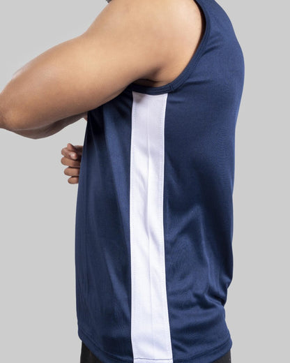 Performance Tanktop (NAVY BLUE & WHITE) - Stag Clothing