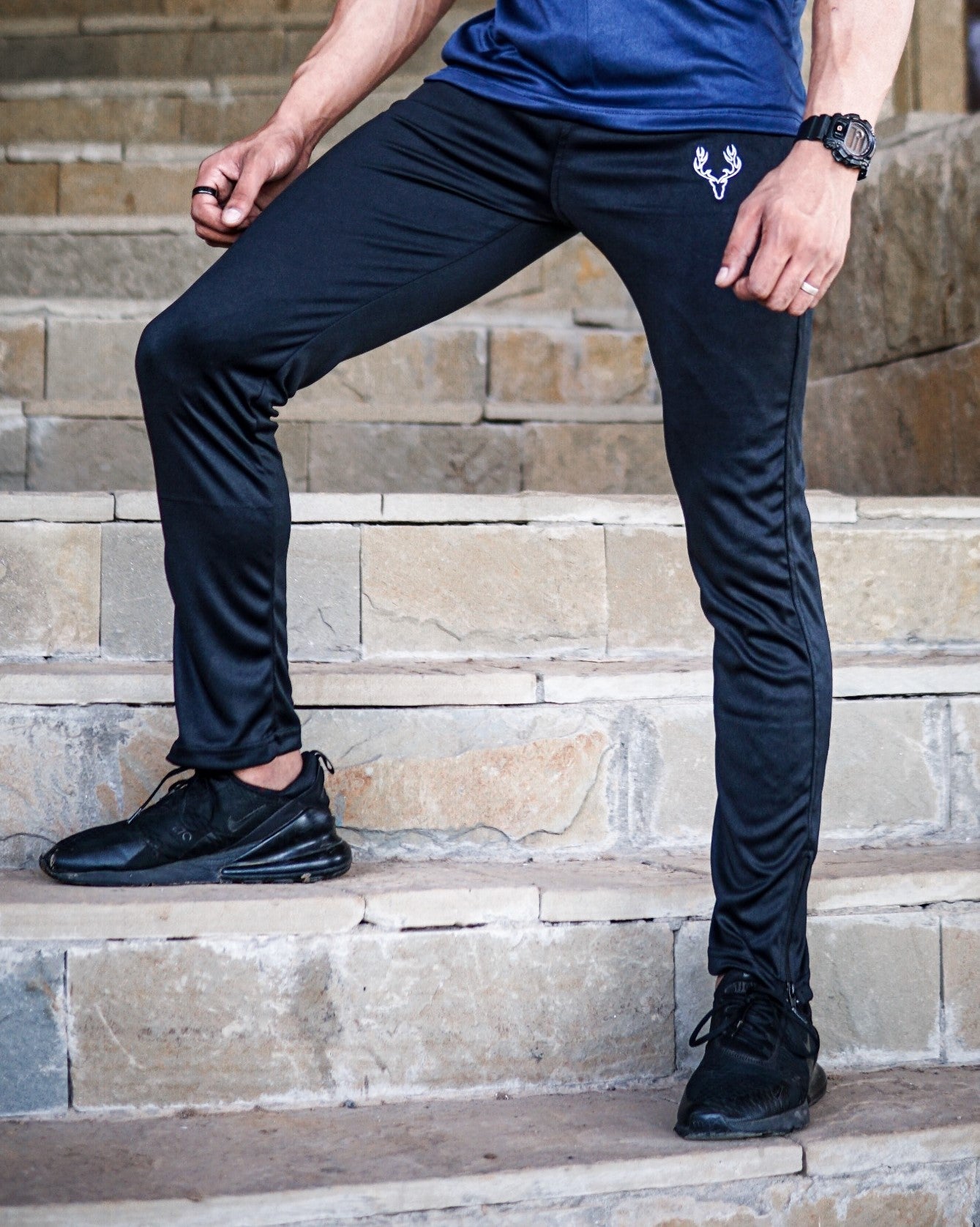 Stag Men Black Zipped Bottom trouser - Stag Clothing